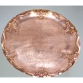 elegant platou victorian. cupru repousse. cca 1900 Marea Britanie